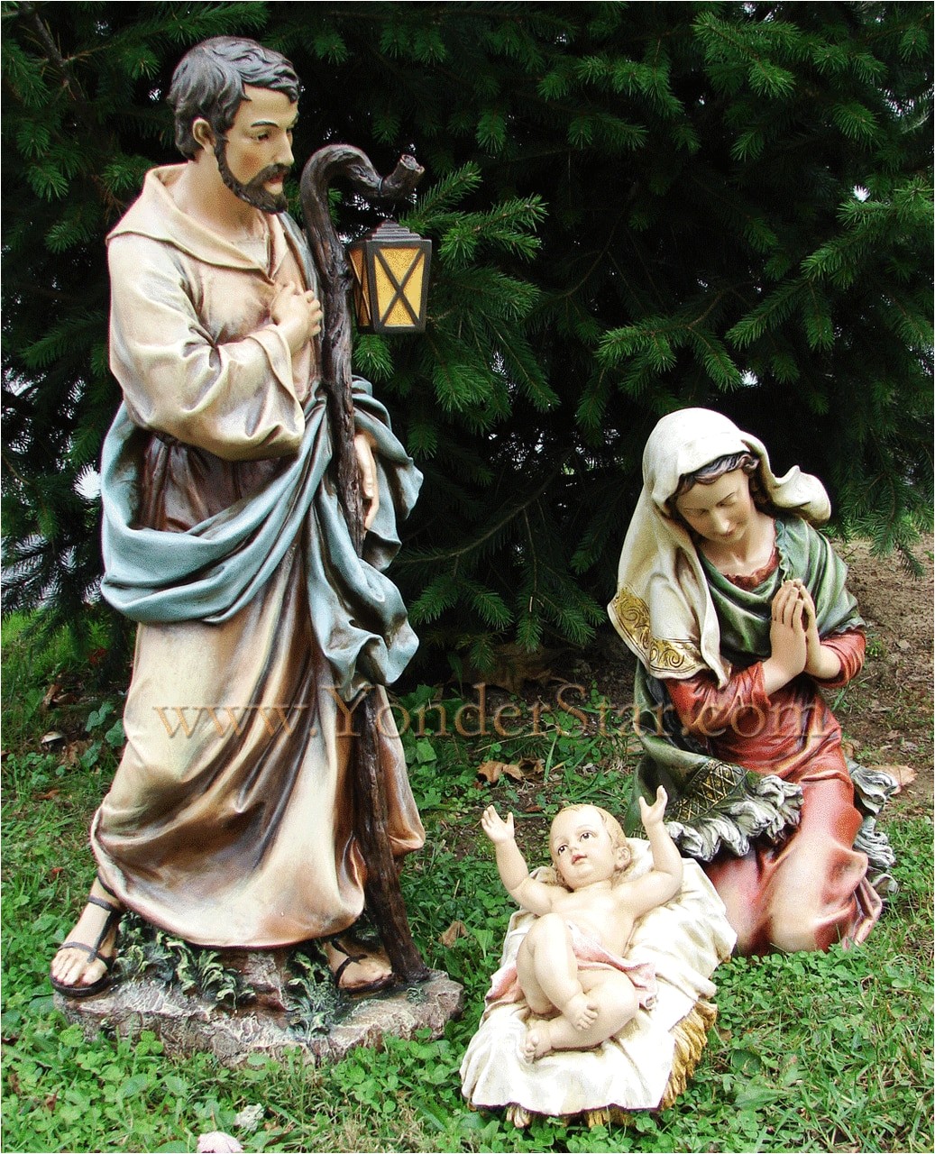 large outdoor nativity set