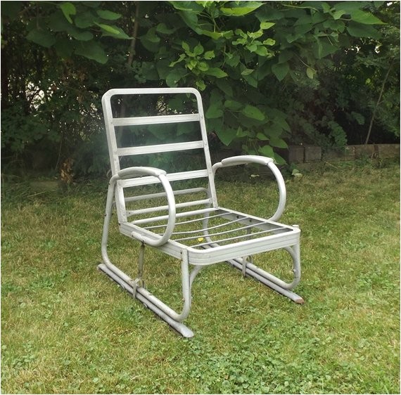 vintage 1940s aluminum glider lawn chair