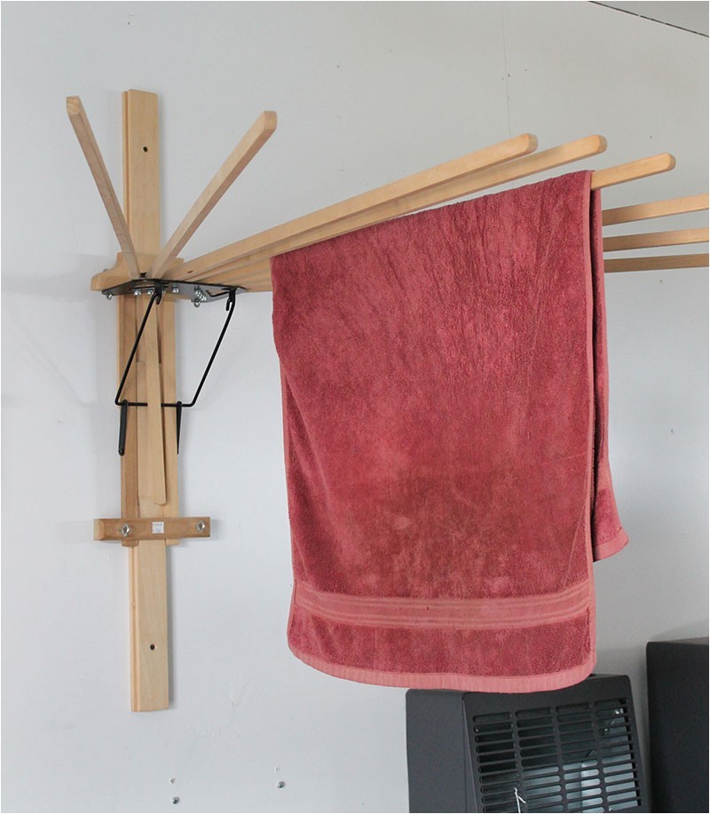 folding umbrella wall clothes drying rack amish made usa