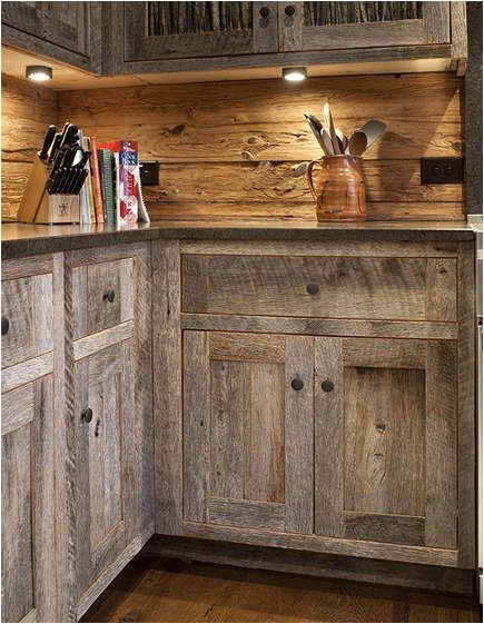 barn wood cabinets