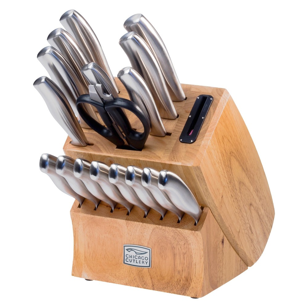 chicago cutlery insignia 18pc steel block knife set 633103