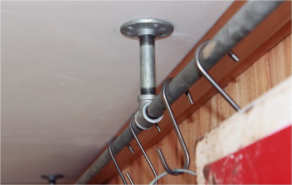 hanging closet rod from ceiling