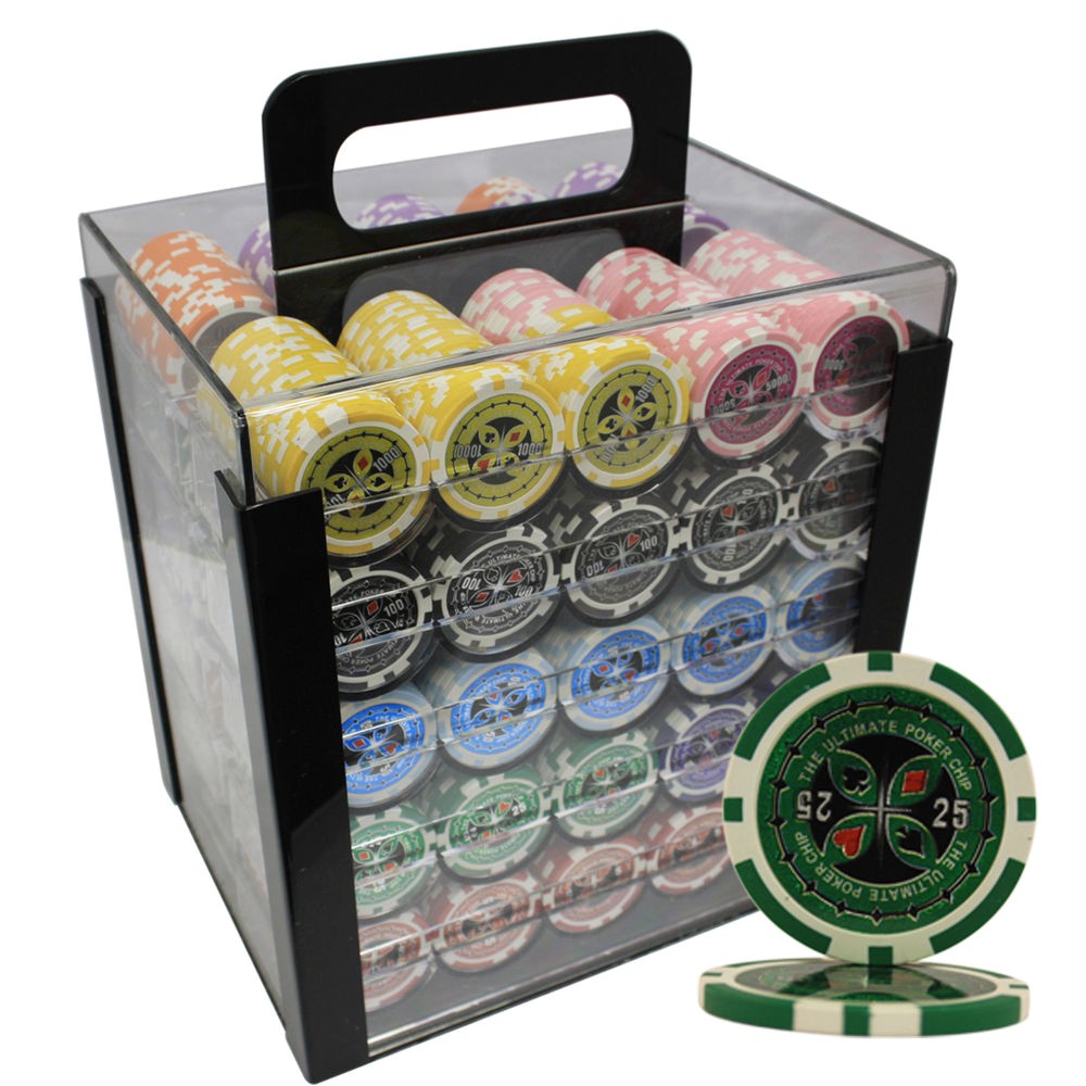 Custom Clay Poker Chip Sets 1000pcs 14g Ultimate Casino Clay Poker Chips Set Custom