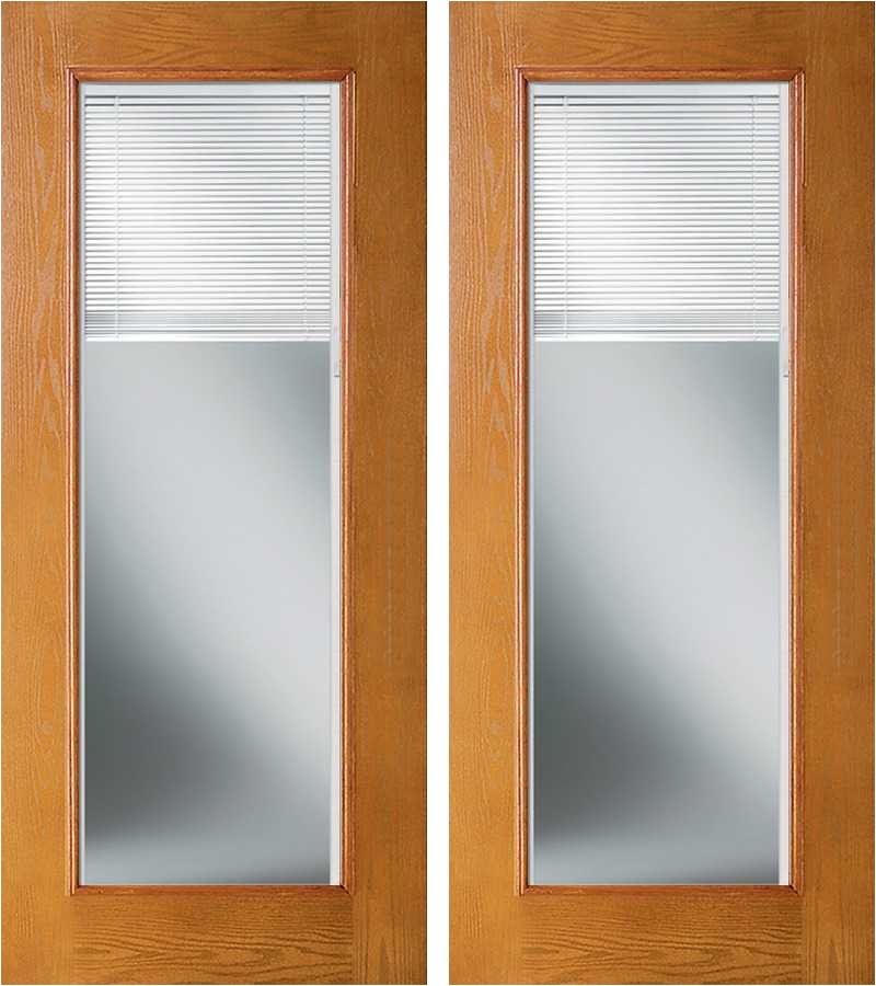 enclosed blinds odl woodgrain fiberglass french double door