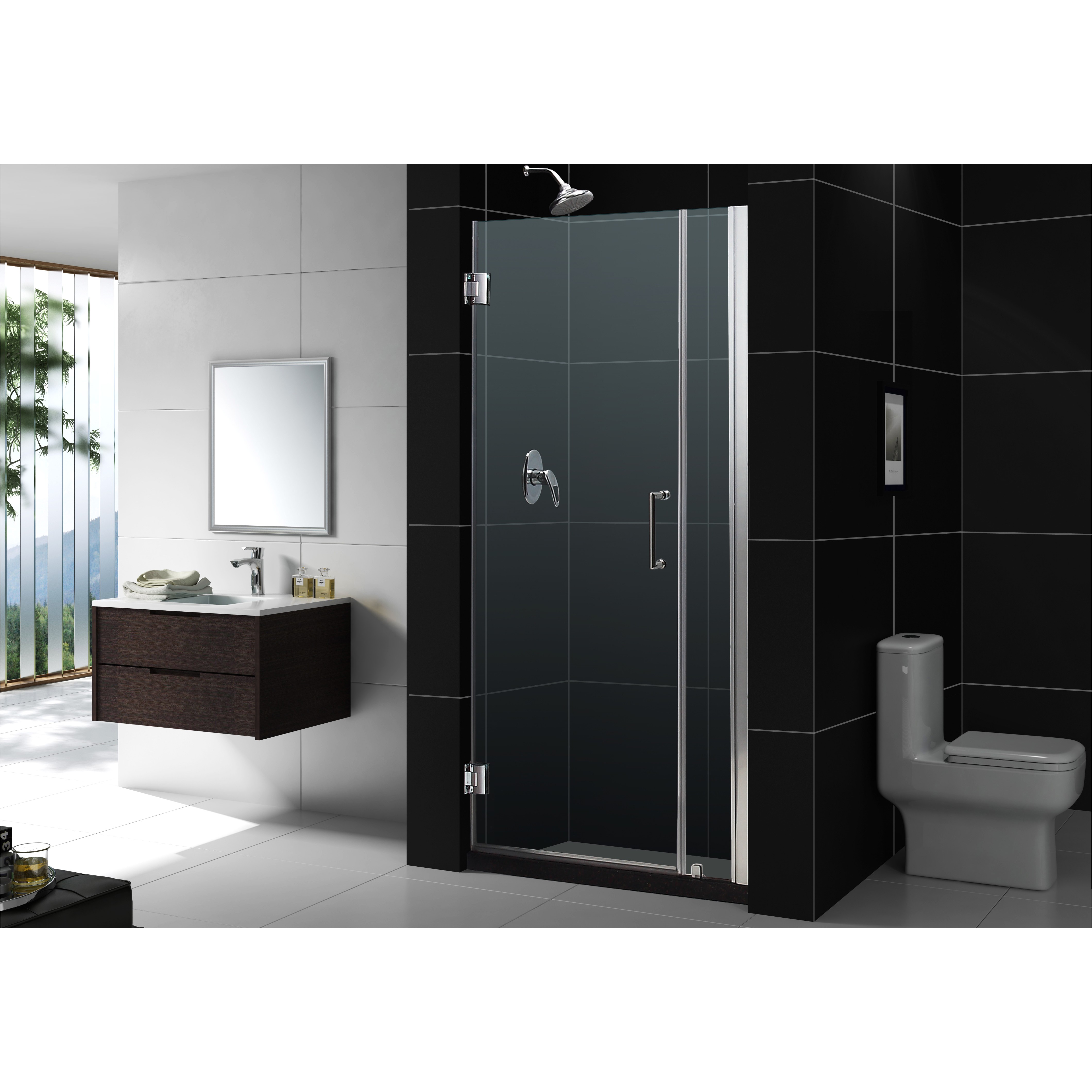 dreamline unidoor 32 x 72 hinged frameless shower door dln2667