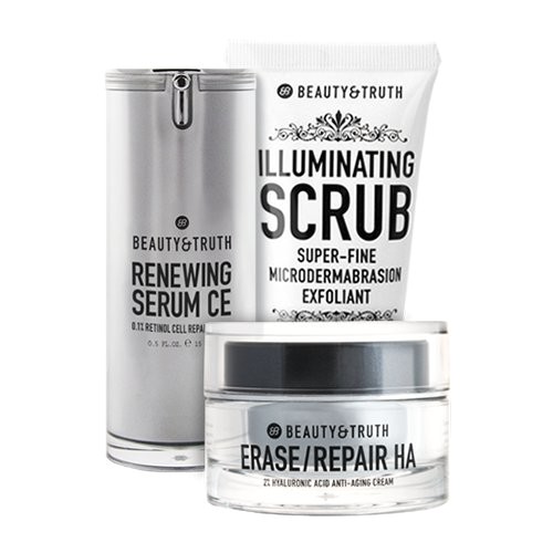 beauty truth fresh face bundle erase repair ha renewing serum ce illuminating scrub