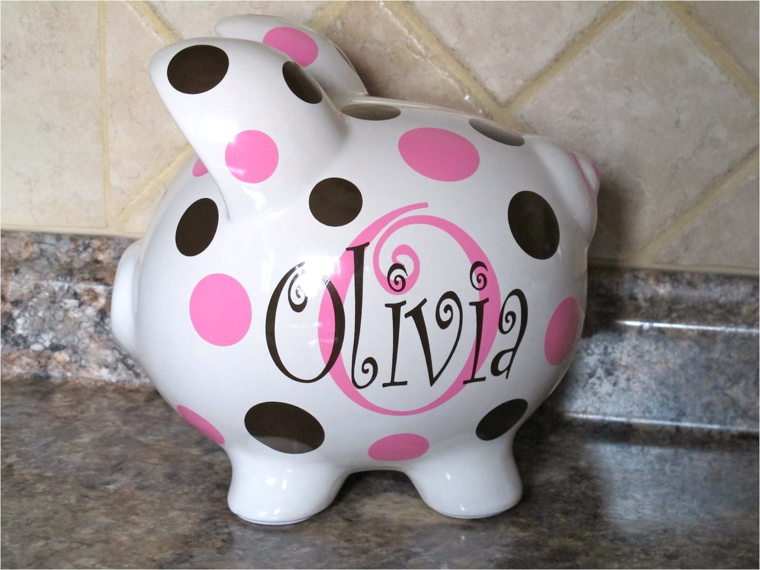 large personalized ceramic piggy bank