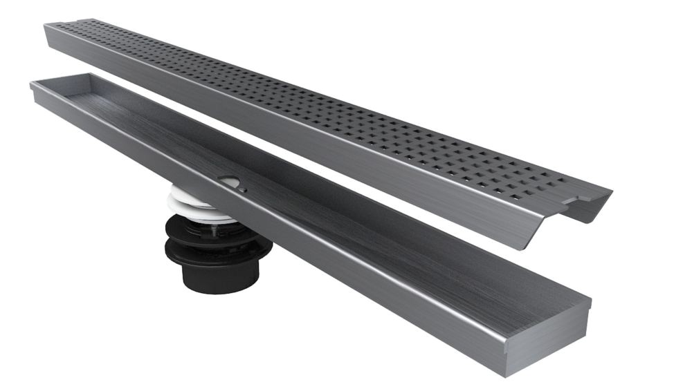 p geotop linear shower drain 30 inch length in a brushed satin stainless steel finish 1000805416