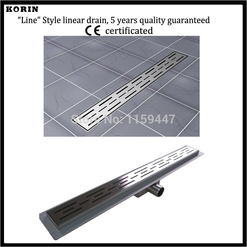 1200mm line pattern stainless steel 304 linear shower drain horizontal drain floor waste linear floor drain