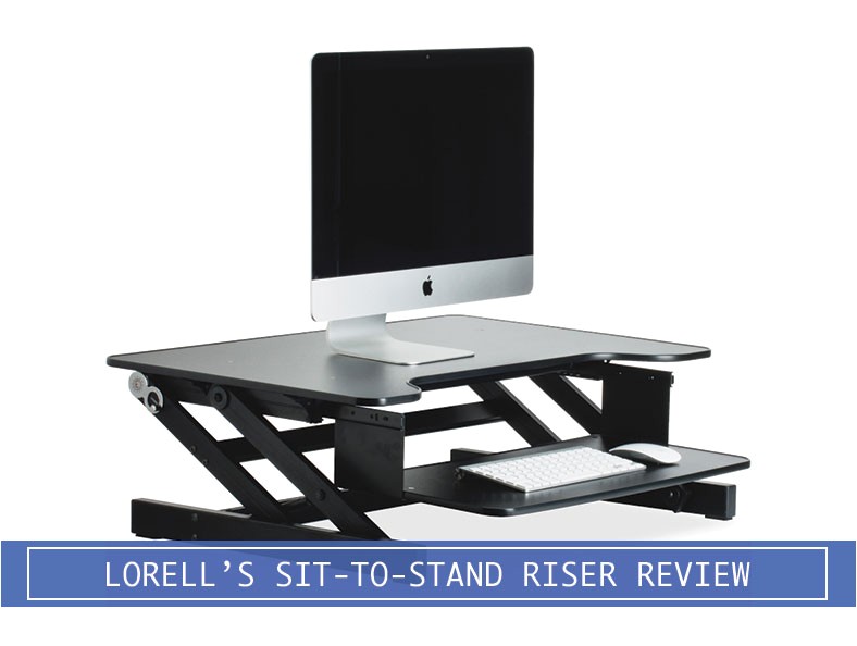 lorell sit stand monitor riser desk converter review