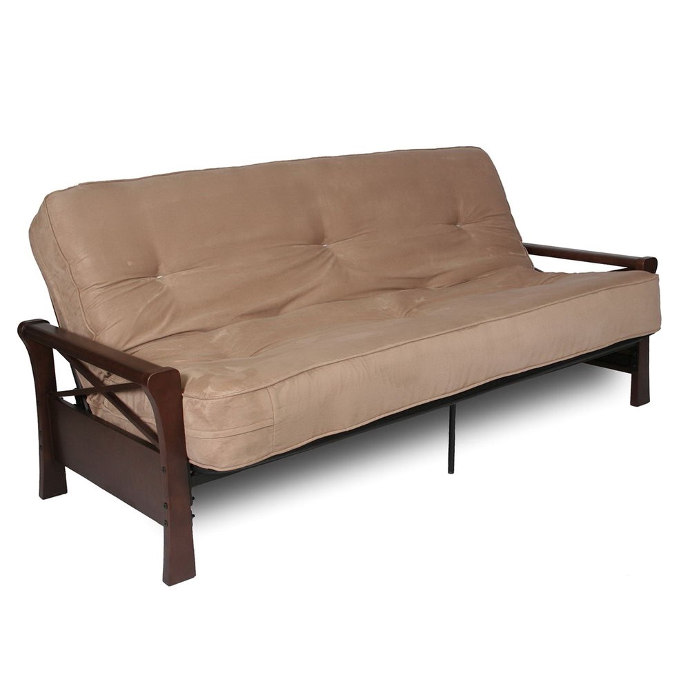 mainstays wood arm futon