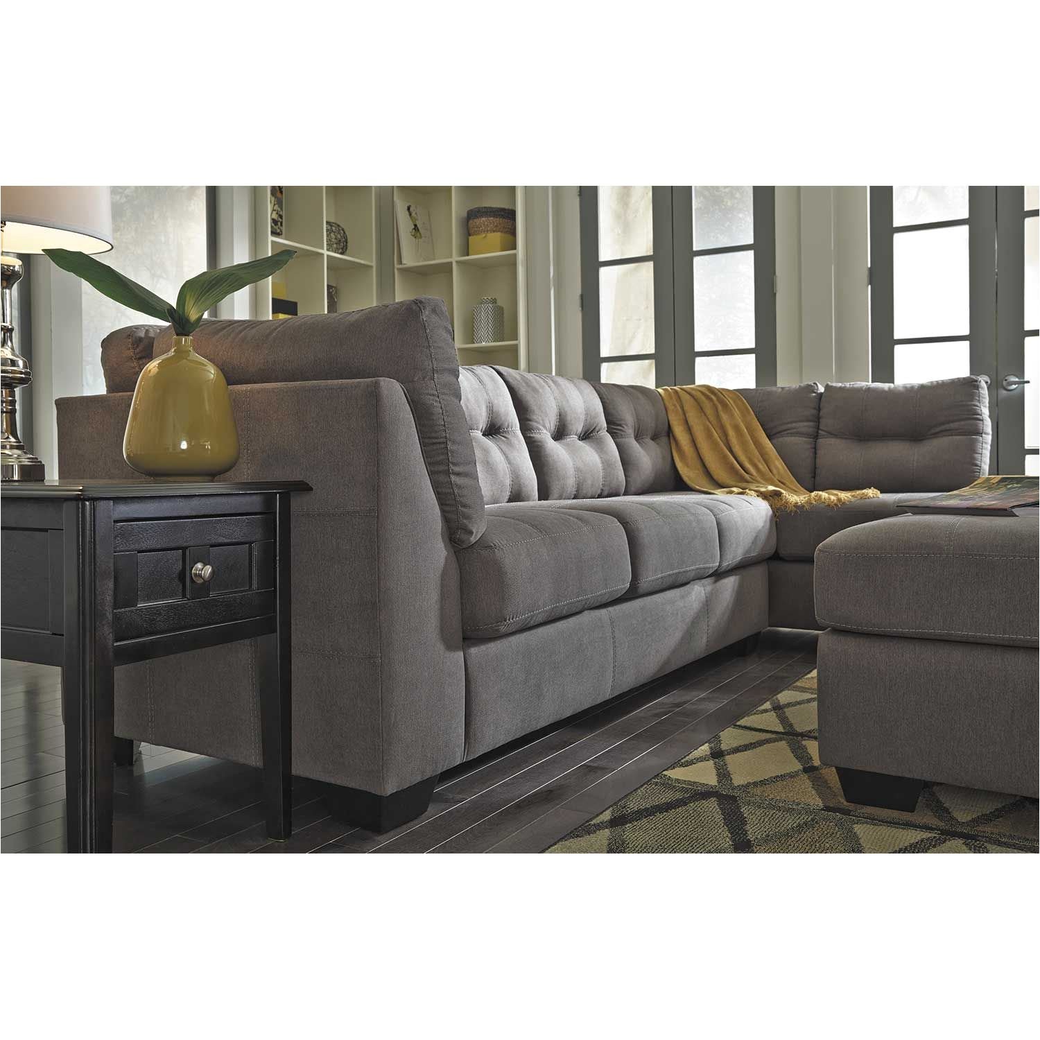 charcoal 2pc sectional with laf chaise