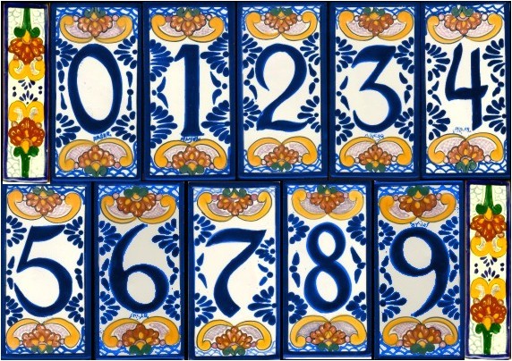 house number tile and frames