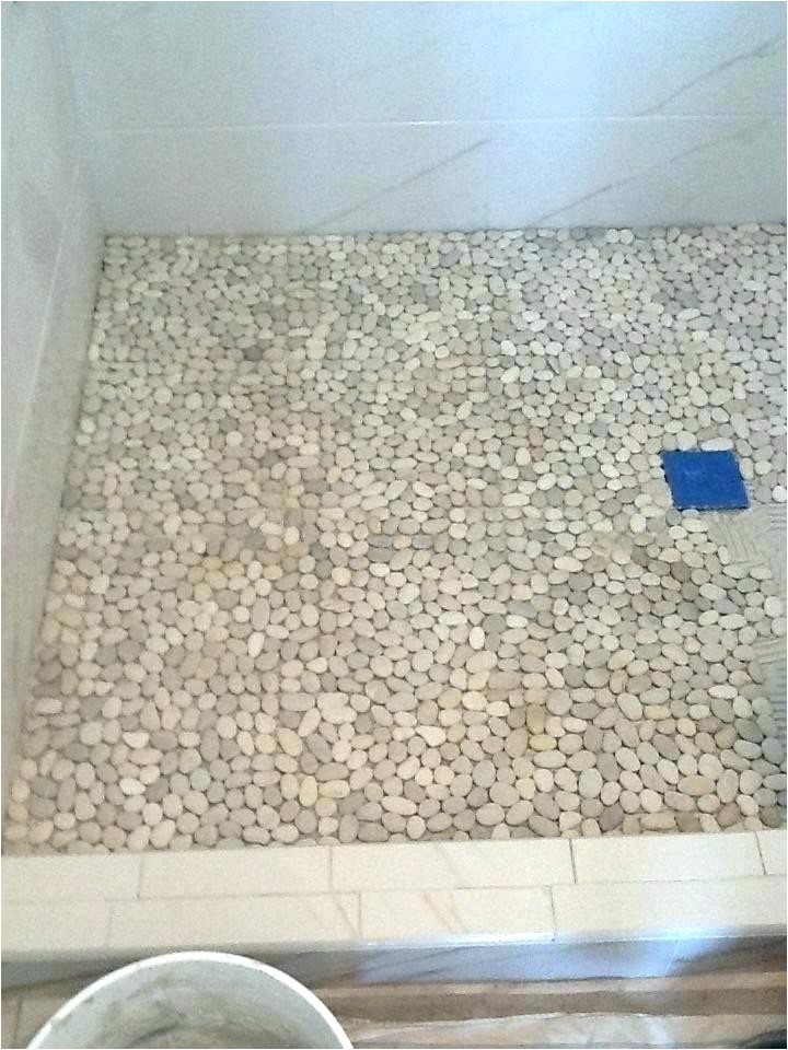 sliced pebble tile shower floor pebble shower floor pros and cons pebble shower floors for tiled showers how to install small