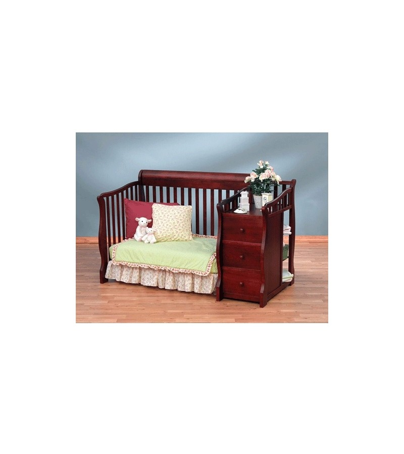 sorelle tuscany 4 in 1 convertible crib combo in cherry