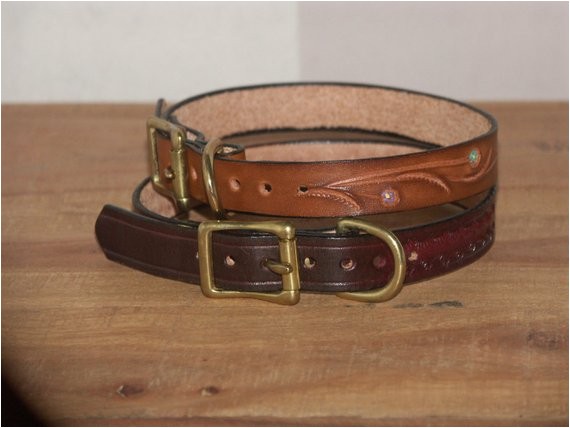 Tooled Leather Dog Collars Hand tooled Leather Dog Collars 10 12 Inch Lengths Small