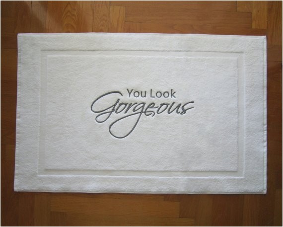 bath mat embroidered tub mat you look