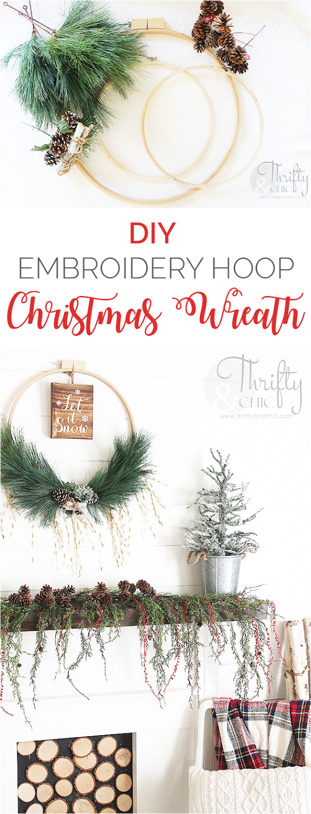 diy christmas wreath made with an embroidery hoop diy christmas decor and decorating ideas farmhouse christmas ideas hobbylobby hobbylobbymade