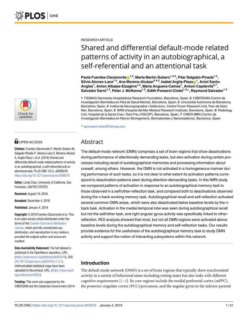 pdf the default network and self generated thought component processes dynamic control and clinical relevance