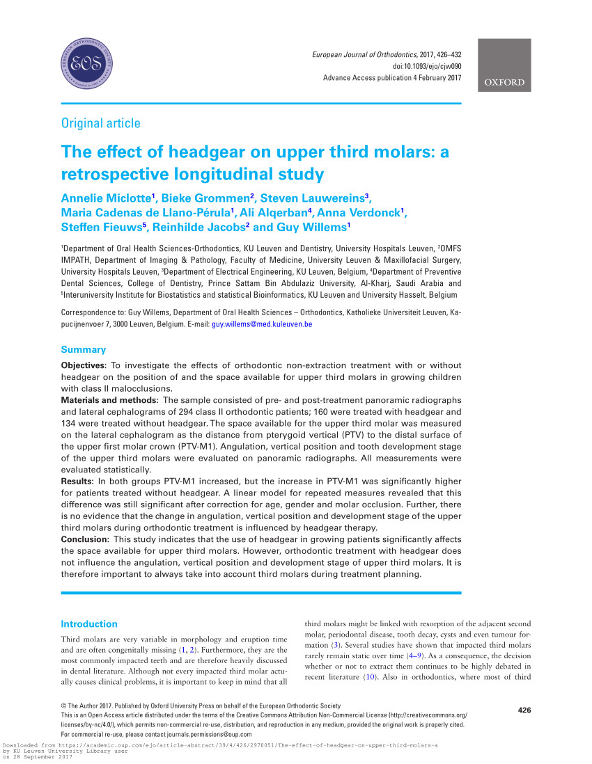 pdf role of third molars in orthodontics