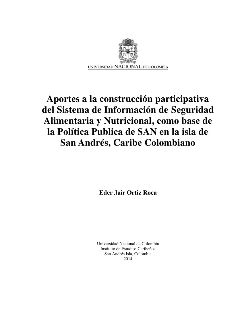 pdf aportes a la construccia n participativa del sistema de informacia n de seguridad alimentaria y nutricional como base de la pola tica publica de san en