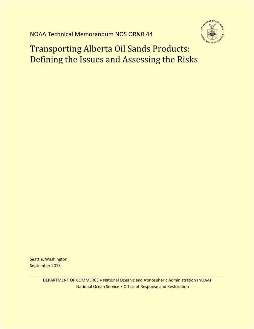 pdf transporting alberta oil sands products defining the issues and assessing the risks