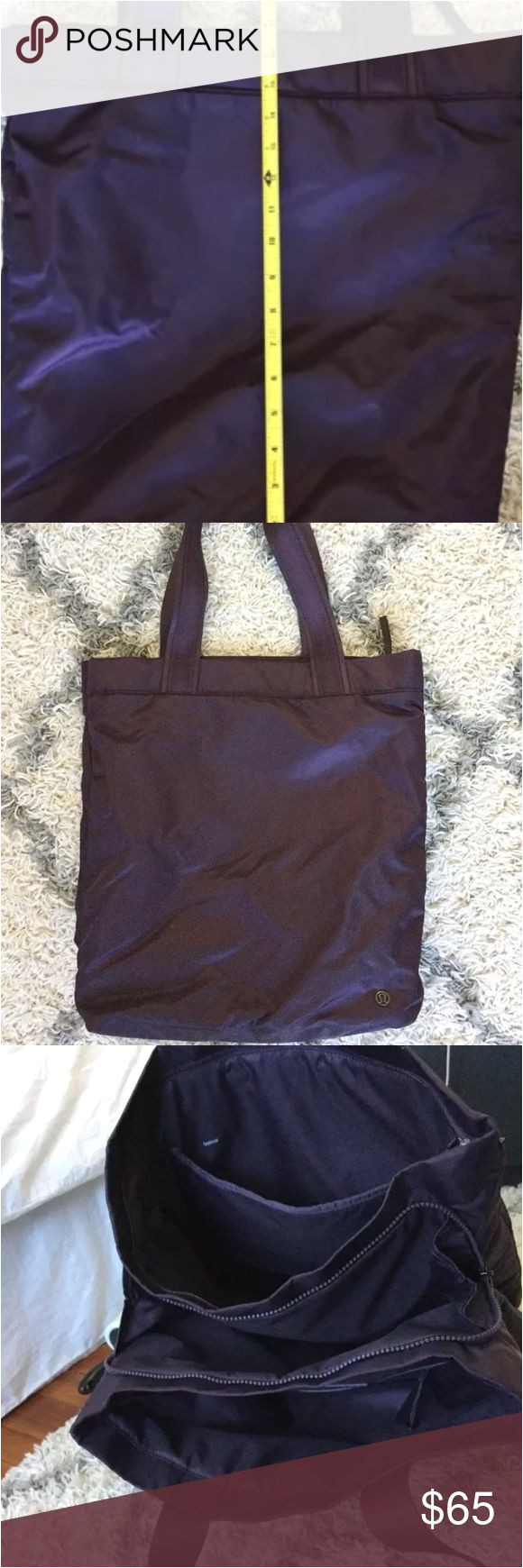 lululemon double up gym bag tote excellent condition lululemon double up gym tote bag in black