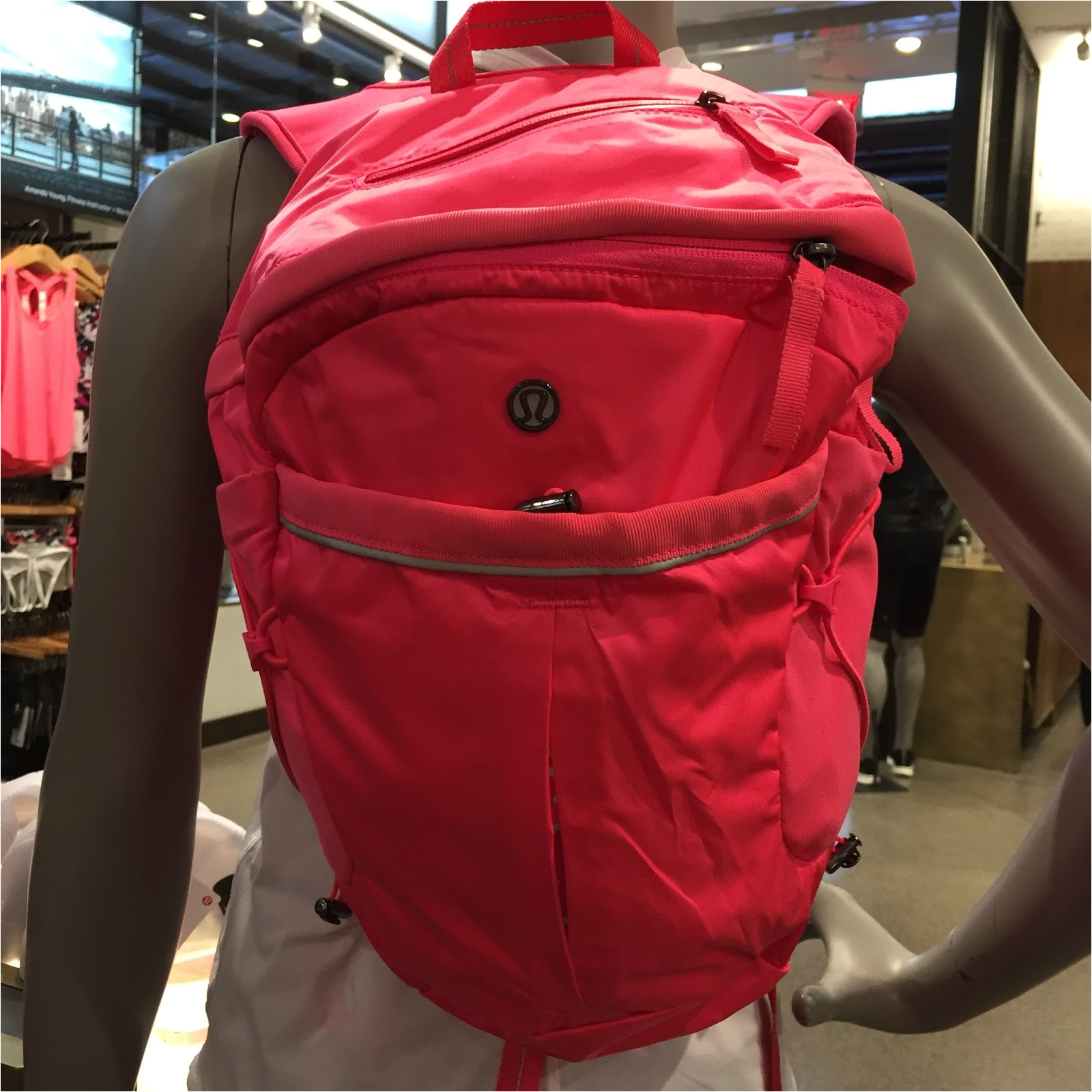 first thing i spotted was the new run all day backpack in neon pink super cute i have to remind myself that i already have one and do not need another