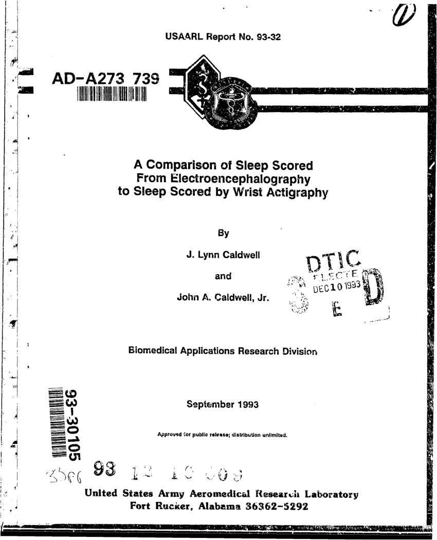 pdf a comparison of sleep scored from electroencephalography to sleep scored by wrist actigraphy