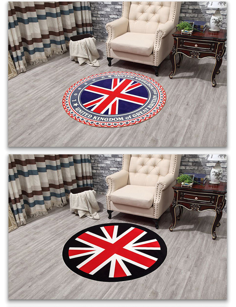 flag round rugs living room doormat round cartoon carpets door floor mat bedroom anti slip tapete round rug diameter 60cm 80cm us534