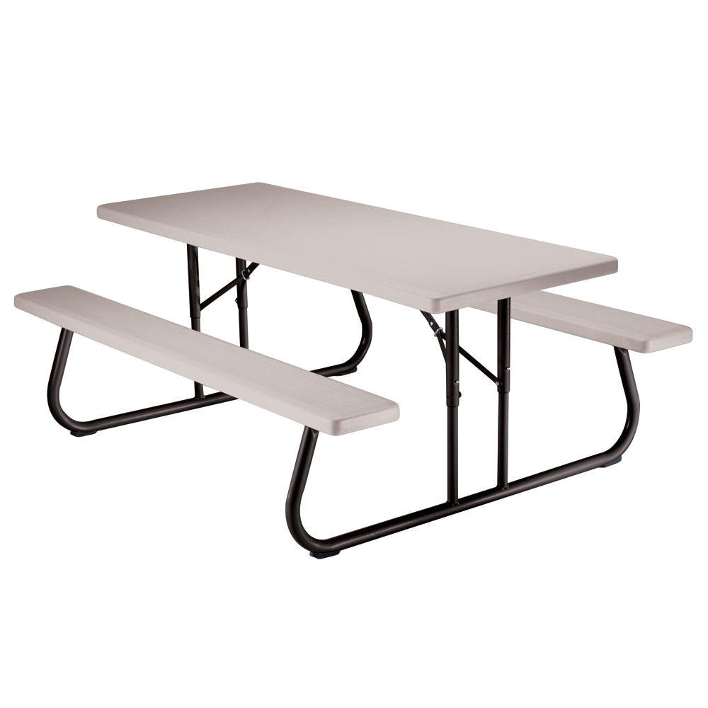 6 ft folding picnic table with benches