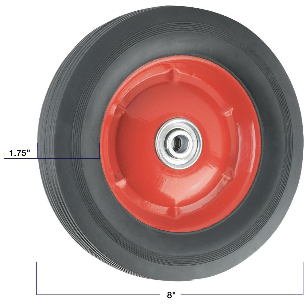 amazon com replacement wheel with offset steel hub 8 inch x 1 3 4 inch ribbed 60 lb load capacity for use on wagons carts many other products