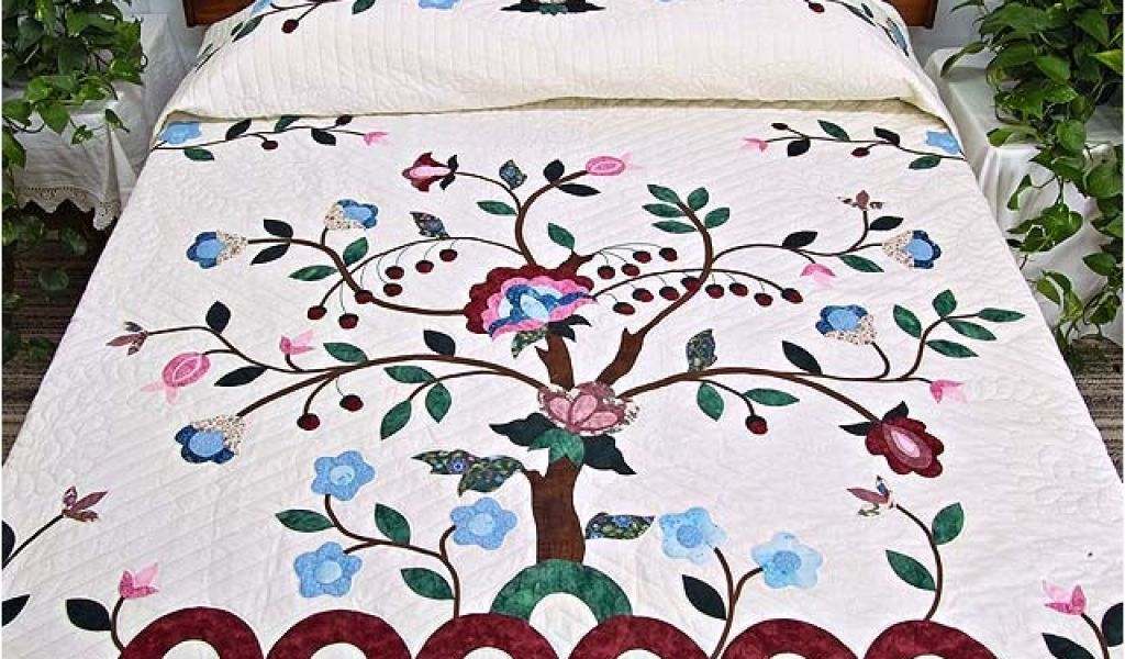 amish-tree-of-life-quilt-pattern-rose-blue-and-green-tree-of-life-applique-quilt-adinaporter