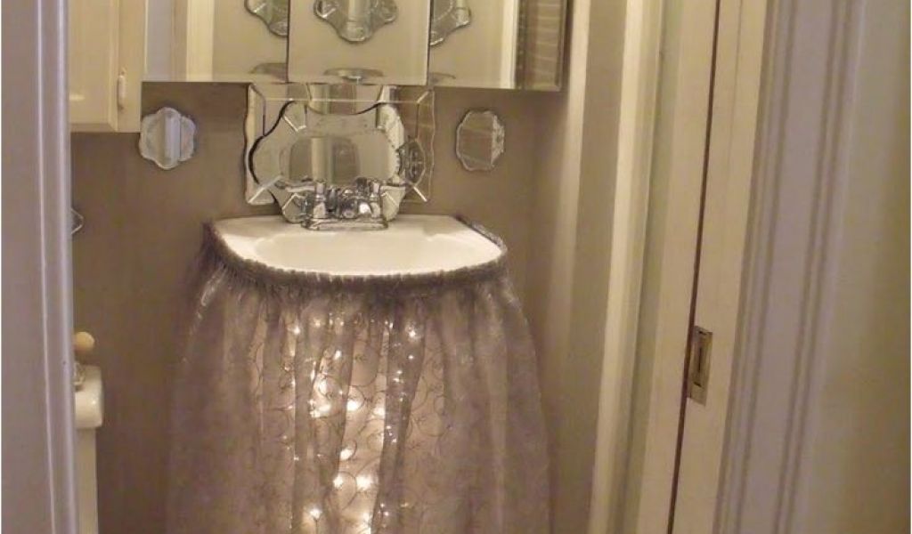 decorative bathroom sink skirt