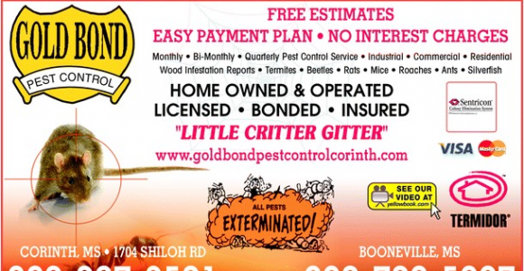 Critter Gitter Pest Control Inc Gold Bond Pest Control Inc Corinth Ms 38835 Yellowbook