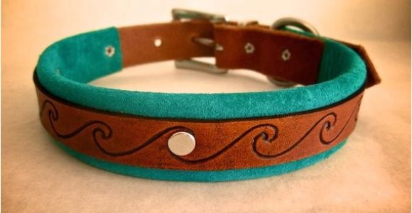 Custom Hand tooled Leather Dog Collars Handmade Leather Dog Collar with Hand tooled by theleafleather