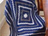 Dallas Cowboys Colors Yarn Crochet Granny Square Lap Blanket In Dallas Cowboys Colors