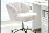 Furry Desk Chair with Arms Fur Office Chair Ivory Faux Fur Desk Chair White Faux Fur