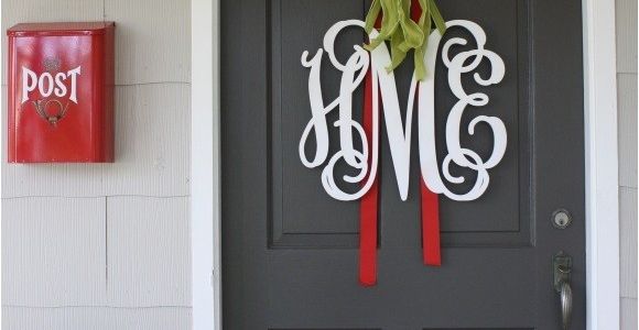 Monogram Front Door Hanger A Proper Monogram Christmas Chatter Holly Mathis Interiors