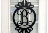 Monogram Front Door Hanger Metal Monogram Door Hanger Monogrammed Wreath by