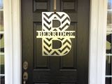 Monogram Initials for Front Door Chevron Front Door Wreath Chevron Monogram by