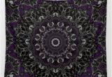 Purple and Grey Tapestry Purple Gray and Black Kaleidoscope 3 Wall Tapestry by