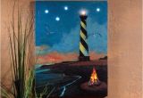 Radiance Flickering Light Canvas with Timer Hatteras Lighthouse W Flickering Lights Radiance Lighted