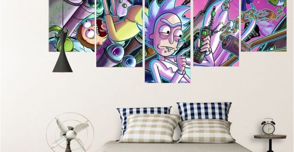 Rick and Morty 5 Piece Canvas Popular Single Panel Cartoons Buy Cheap Single Panel