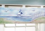 Seashore or Nautical Window Valances Sailboat Seaside Window Valance Nautical Beach Sand