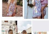 Swedish Beauty Love Boho Purple Love Birds Floral Print Mini Chic Dress V Neck Short Sleeve