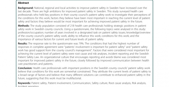 Swedish Employee Self Service Pdf Factors Influencing Patient Safety In Sweden Perceptions Of