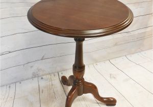 Vintage Ethan Allen Side Table Vintage Queen Anne Style Ethan Allen Cherry Round Pedestal