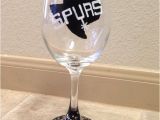 Wine and Paint San Antonio San Antonio Spurs Hand Painted Wine Glass by Bzpcreations